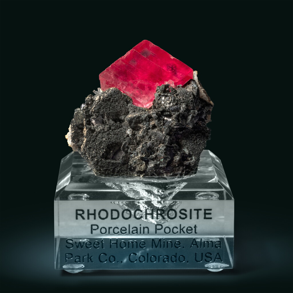View full screen - View 1 of Lot 45. Rhodochrosite on Tetrahedrite.