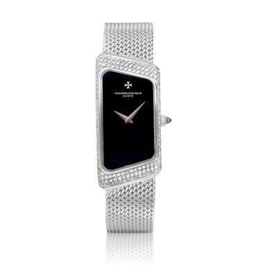 View full screen - View 1 of Lot 8264. Prestige de la France | A white gold and diamond-set wristwatch with bracelet, Circa 1970 | 江詩丹頓 | Prestige de la France | 白金鑲鑽石鏈帶腕錶,約1970年製.