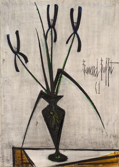 View full screen - View 1 of Lot 266. Trois iris dans un vase.