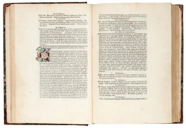 View full screen - View 1 of Lot 96. Calderinus, Commentarii in Martialem, Venice, 1474, later binding.