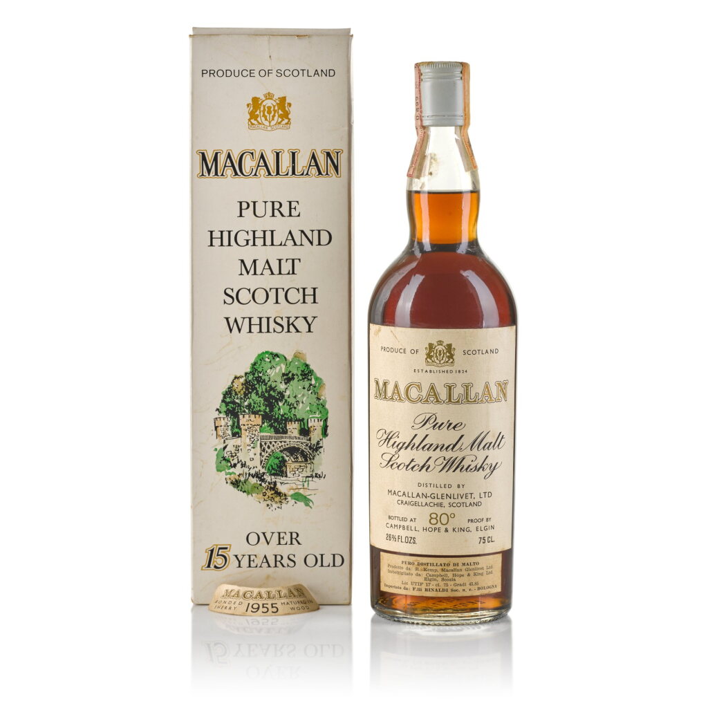 View full screen - View 1 of Lot 29. The Macallan Campbell Hope & King 80 Proof 1955 (1 Bottle 26 2/3 Fl. Oz.).