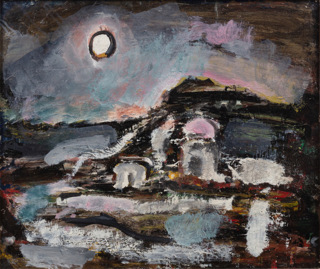 View full screen - View 1 of Lot 341. Clair de lune. Souvenir de Montana en Valais (Suisse).