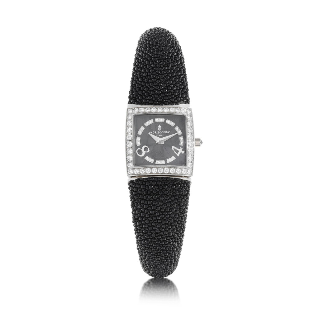 View full screen - View 1 of Lot 8160. Piccolina | A white gold and diamond-set bangle watch, Circa 2019 | Piccolina | 白金鑲鑽石手鐲腕錶,約2019年製.