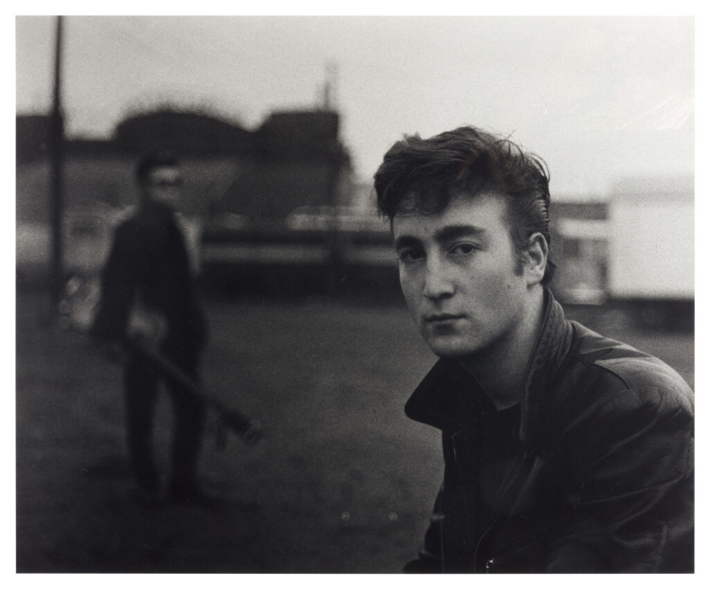 View full screen - View 1 of Lot 48. Astrid Kirchherr (1938–2020) | John Lennon, Funfair Portrait, Hamburg, 1960.