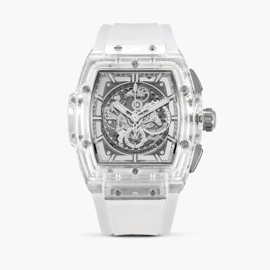 View full screen - View 1 of Lot 2171. Spirit of Big Bang Sapphire, Reference 601.JX.0120.RT | A limited edition sapphire crystal semi-skeletonised chronograph wristwatch with date, Circa 2018.