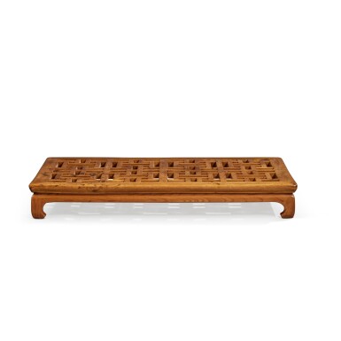 View full screen - View 1 of Lot 1131. A 'huanghuali' lattice-work footrest (Jiaota), Qing dynasty, 18th century | 清十八世紀 黃花梨井字面腳踏.