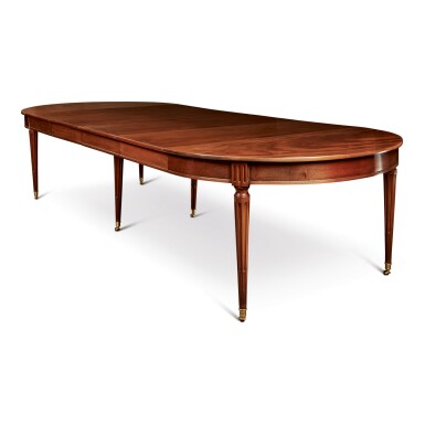 View full screen - View 1 of Lot 181. A LOUIS XVI MAHOGANY DINING TABLE, LATE 18TH CENTURY.