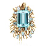 Aquamarine Brooch, 1960s