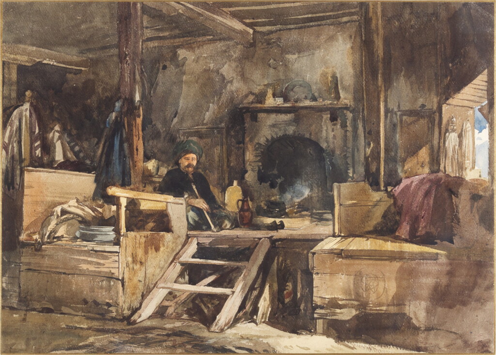 View full screen - View 1 of Lot 225. A seated man in an interior, Asia Minor.
