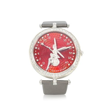 View full screen - View 1 of Lot 751. Lady's diamond and enamel wristwatch, 'Féerie'.