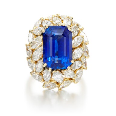View full screen - View 1 of Lot 38. CHANTECLER | SAPPHIRE AND DIAMOND RING.