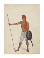 A Trooper of Skinner's Horse Holding a Spear, from the Fraser Album, Company School, Haryana, Hansi, circa 1815-16