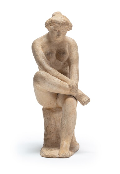 View full screen - View 1 of Lot 188. Jeune femme assise, jambe repliée.