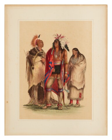 View full screen - View 1 of Lot 16. Catlin, George | A fine copy of the deluxe issue George Catlin’s magnum opus, with superb original coloring .