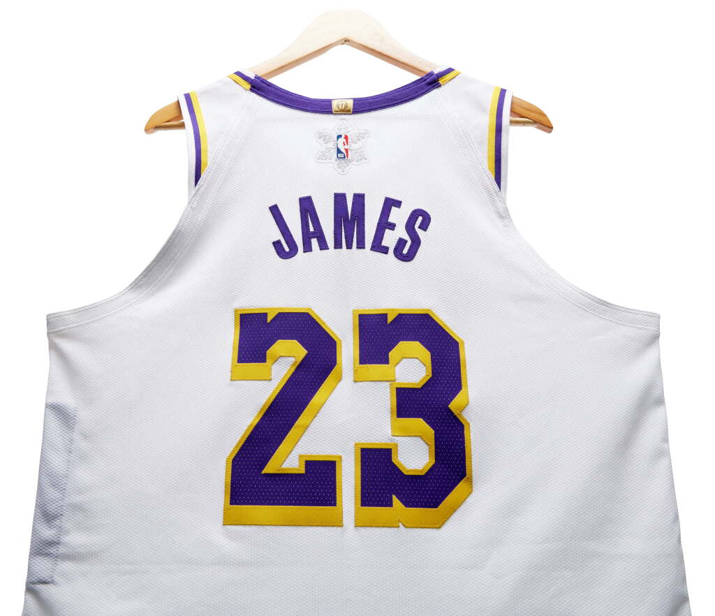 View full screen - View 1 of Lot 3. LeBron James ‘Christmas Day’ Los Angeles Lakers 2024-2025 Game Worn Association Edition Jersey | Double-Double | NBA All-Time Leader in Wins on Christmas Day.