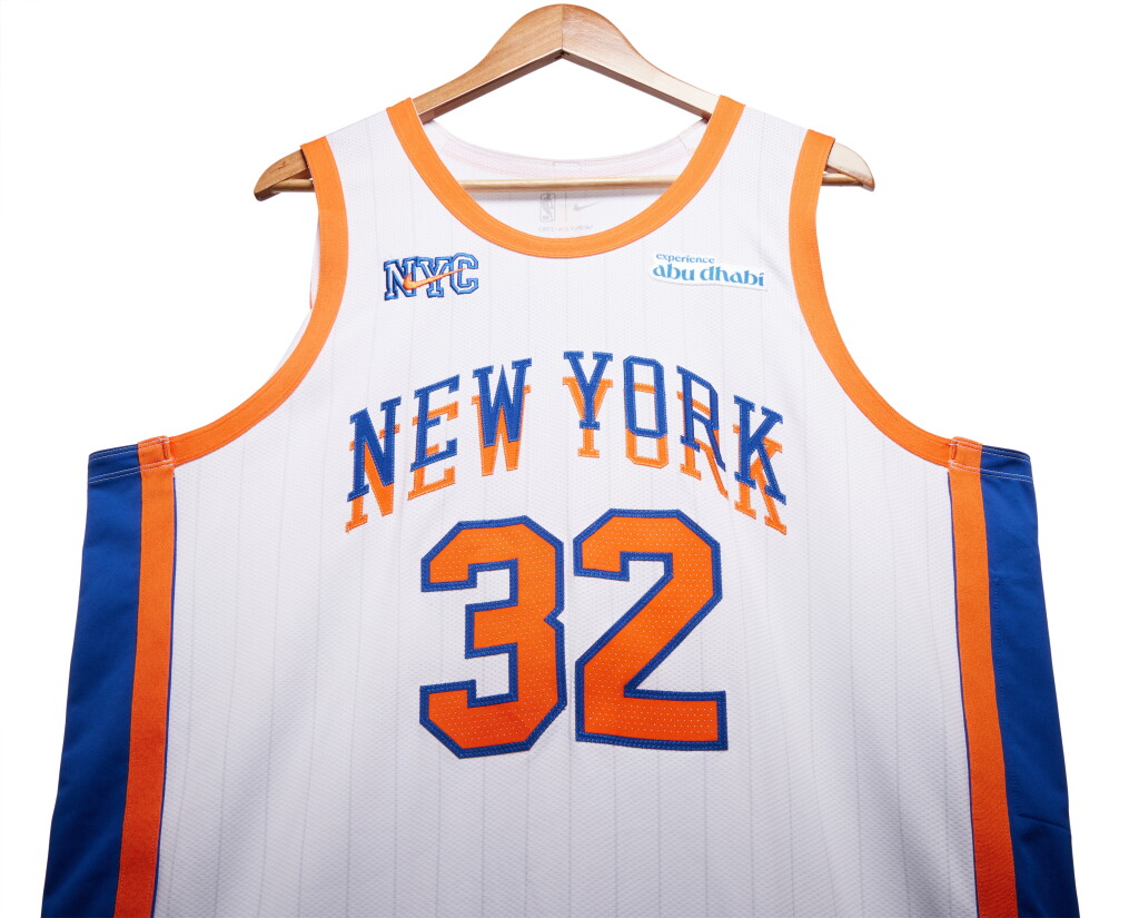 View full screen - View 1 of Lot 12. Karl-Anthony Towns New York Knicks 2024-2025 Game Worn City Edition Jersey | Double-Double.