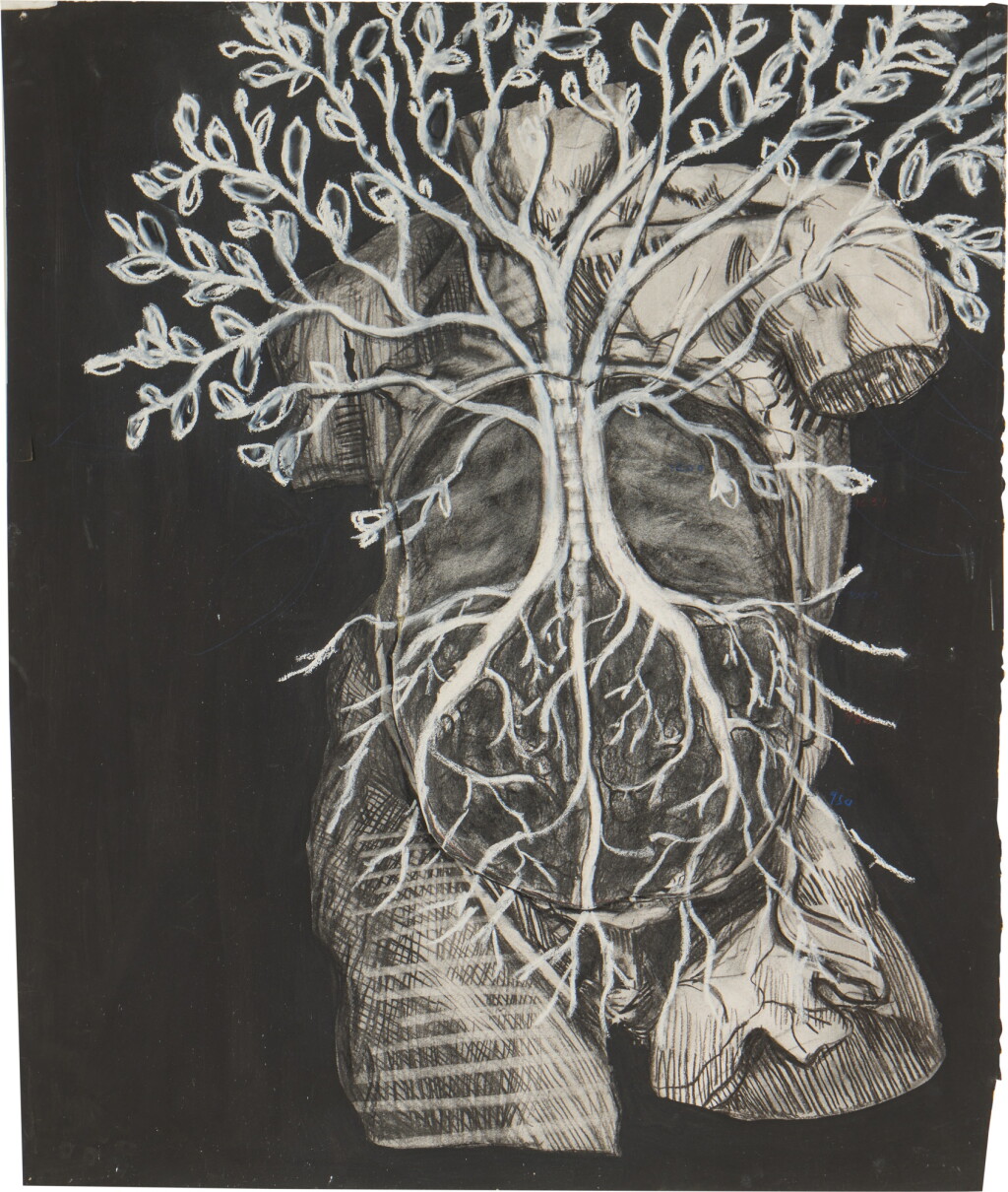 View full screen - View 1 of Lot 257. Torso with Leaves (Drawing for animation in il Ritorno d'Ulisse).