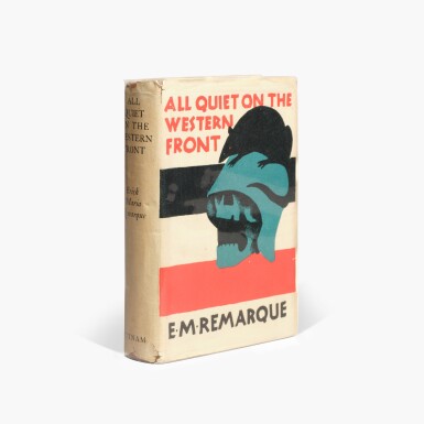 View full screen - View 1 of Lot 422. Remarque, Erich Maria | All Quiet on the Western Front, a rare presentation copy.