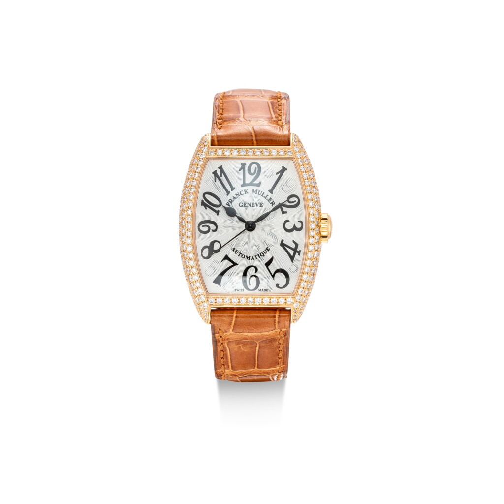 View full screen - View 1 of Lot 610. FRANCK MULLER | CINTRÉE CURVEX, REFERENCE 7500 SC AT F0 D, A PINK GOLD AND DIAMOND-SET WRISTWATCH, CIRCA 2015.