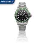 ROLEX | SUBMARINER "KERMIT" REF 16610, A STAINLESS STEEL AUTOMATIC CENTER SECONDS WRISTWATCH WITH BRACELET CIRCA 2008