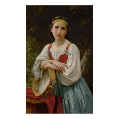 View full screen - View 1 of Lot 31. WILLIAM BOUGUEREAU | BOHÉMIENNE AU TAMBOUR DE BASQUE .