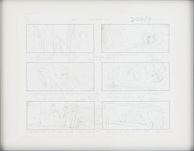 View full screen - View 1 of Lot 215. A set of three framed storyboards from Avatar: The Last Airbender, Coco, and Incredibles 2..