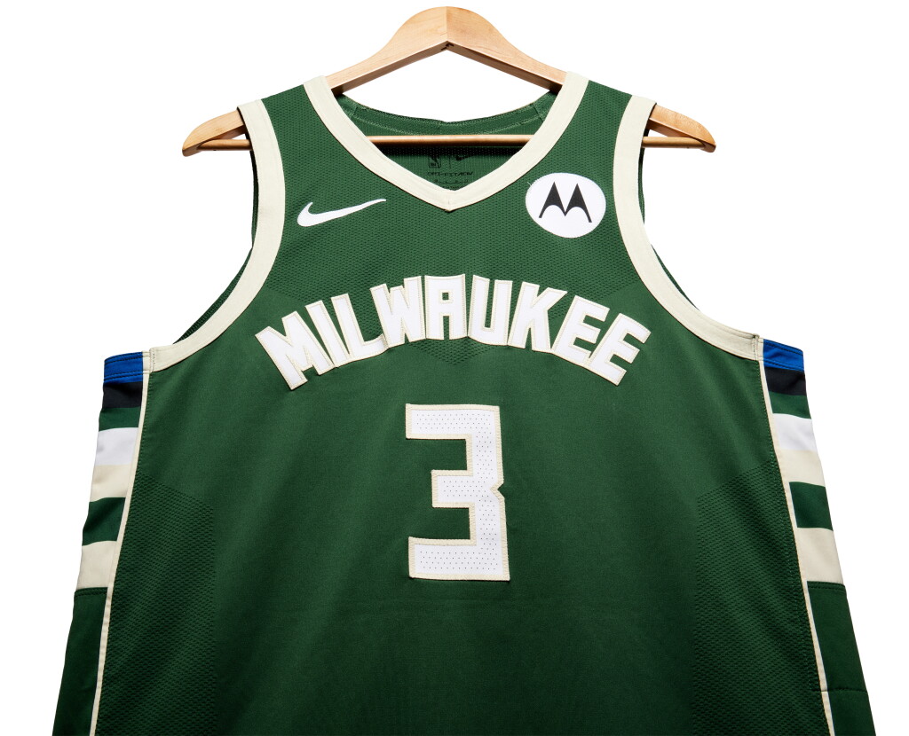 View full screen - View 1 of Lot 175. MarJon Beauchamp Milwaukee Bucks 2024 NBA Playoffs Eastern Conference Round 1 Game Worn Icon Edition Jersey | Game 1.
