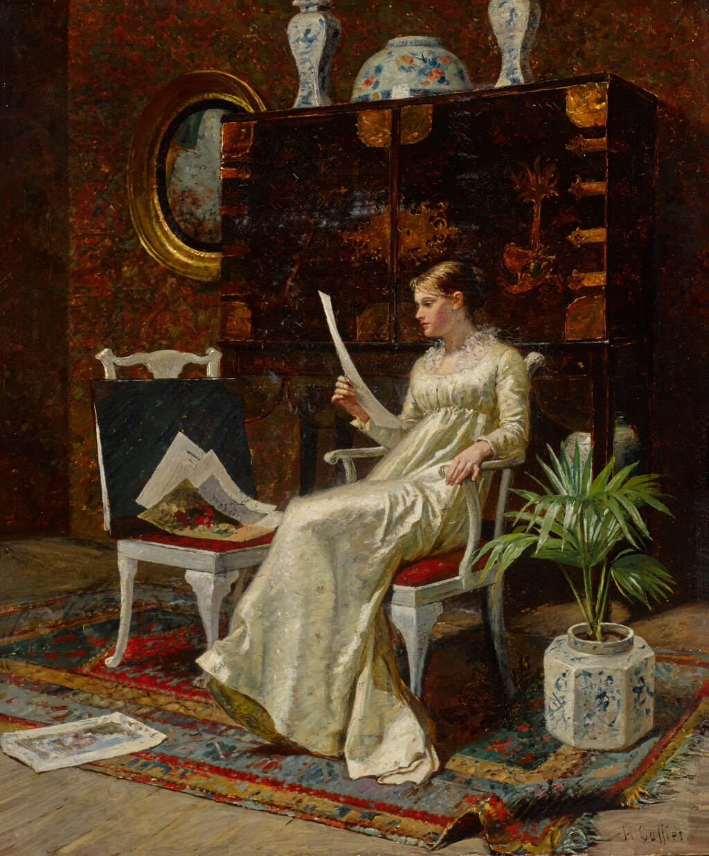 View full screen - View 1 of Lot 206. Woman Reading.