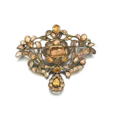 View full screen - View 1 of Lot 1052. A topaz and silver brooch, 18th century.