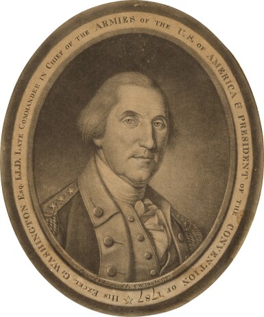 View full screen - View 1 of Lot 1512. His Excel: G: Washington Esq: L.L.D. Late Commander in Chief of the Armies of the U.S. of America & President of the Convention of 1787 (Stauffer 2429; Hart 3; Wick 21).