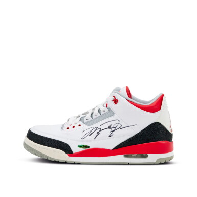 View full screen - View 1 of Lot 8. Michael Jordan Signed | Nike Air Jordan 3 Retro Fire Red | Size 13.