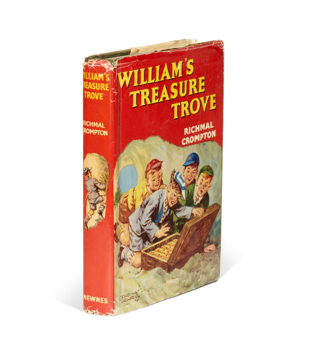 Voir en plein écran - Voir 1 du lot 26. Richmal Crompton | William's Treasure Trove, 1962, first edition, presentation copy inscribed.