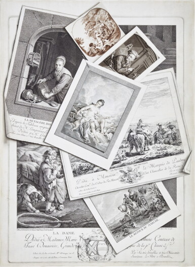View full screen - View 1 of Lot 202. A trompe l'oeil of prints and drawings.