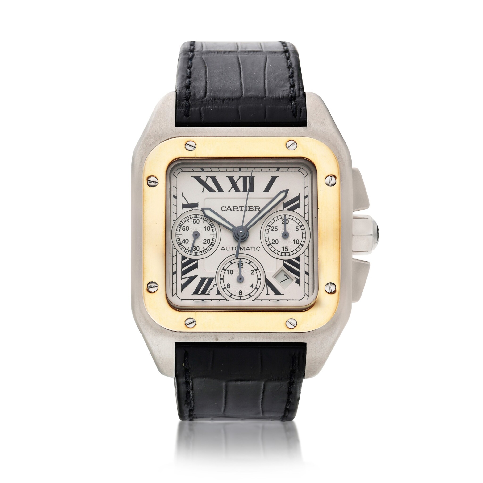 Reference 2740 Santos 100 Xl A Stainless Steel And Yellow Gold Squared Shaped Wristwatch Circa 10 Fine Watches 22 Sotheby S Reference 2740 Santos 100 Xl A Stainless Steel And Yellow Gold Squared Shaped Wristwatch Circa 10 Fine Watches 22 Sotheby S