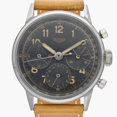 View full screen - View 1 of Lot 631. Reference 2447 | A stainless steel manual wind chronograph wristwatch, Circa 1945.