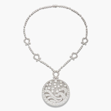 View full screen - View 1 of Lot 1749. Diamond ‘Wave’ Necklace | 格拉夫 | 鑽石 ‘Wave’ 項鏈.