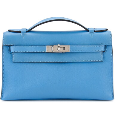 View full screen - View 1 of Lot 7727. Bleu Paradis Swift Kelly Pochette Palladium Hardware, 2015.