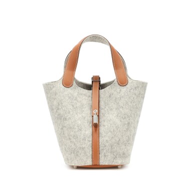 View full screen - View 1 of Lot 103. Gold Swift and Gris Clair Feutre Wool Picotin Lock 18 Palladium Hardware, 2021.