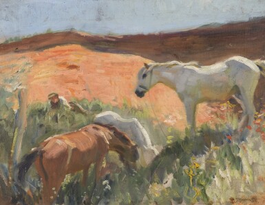 View full screen - View 1 of Lot 176. SIR ALFRED JAMES MUNNINGS, P.R.A., R.W.S., P.R. | GRAVEL PIT IN SUFFOLK.