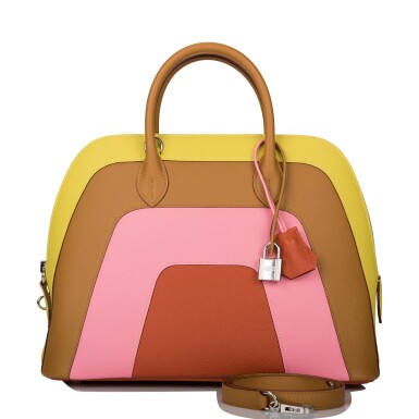 View full screen - View 1 of Lot 74. HERMÈS | RAINBOW EPSOM BOLIDE 30CM PALLADIUM HARDWARE.