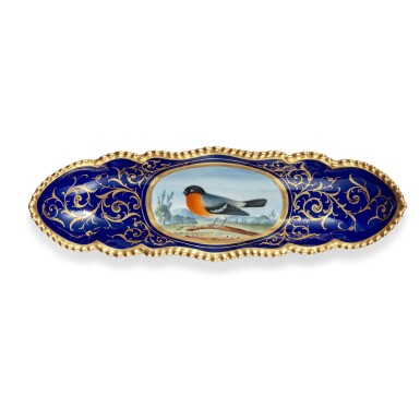 View full screen - View 1 of Lot 390. A Worcester (Flight, Barr and Barr) Blue-Ground Pen Tray, Circa 1825.