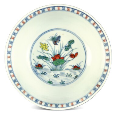 View full screen - View 1 of Lot 806. A DOUCAI 'DUCKS AND LOTUS' BOWL, QING DYNASTY, 18TH CENTURY.