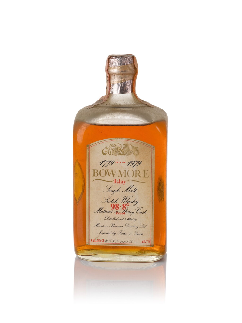 View full screen - View 1 of Lot 40. Bowmore Bicentenary 1779 to 1979 Fecchio and Frassa 56.2 abv NV .