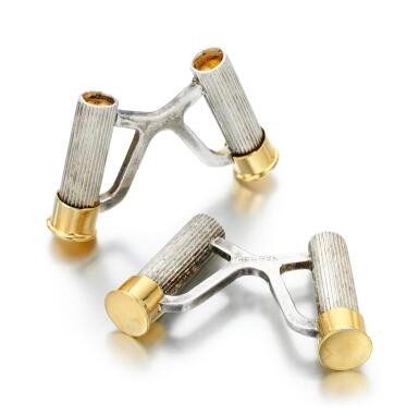 View full screen - View 1 of Lot 66. PAIR OF CUFFLINKS, HERMÈS, 1970S.