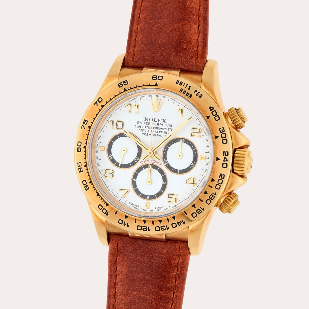 View full screen - View 1 of Lot 263. Daytona, Reference 16518 | A yellow gold chronograph wristwatch | Circa 1991.