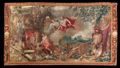 View full screen - View 1 of Lot 39. Tapestry from the Gobelins factory, Louis XIV, late 17th century | Tapisserie de la manufacture des Gobelins d'époque Louis XIV, fin du XVIIeme siècle,.