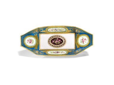 View full screen - View 1 of Lot 101. A SEVRES PORCELAIN PUNT-SHAPED DISH, 1783.