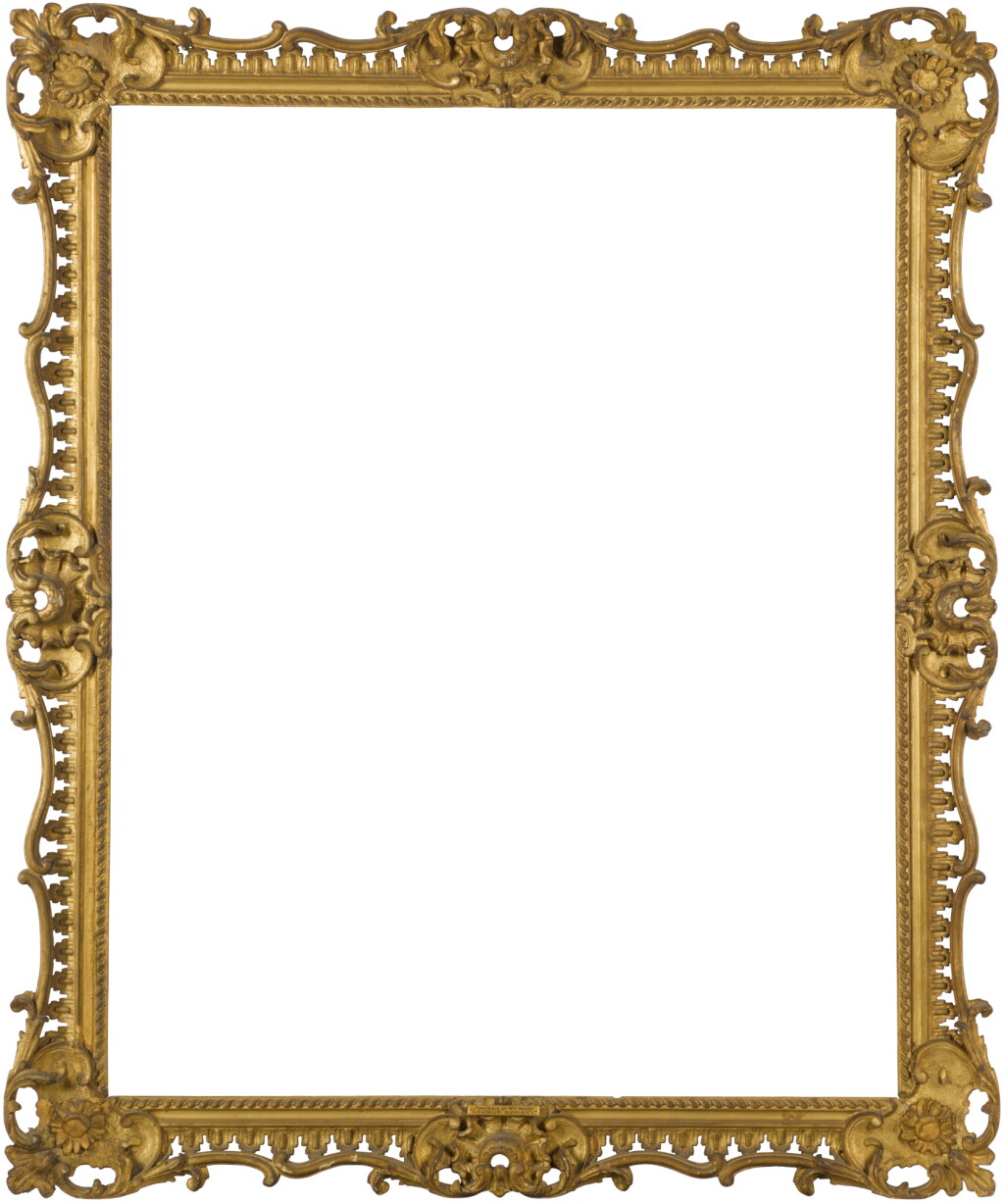 View full screen - View 1 of Lot 104. A fine mid-18th century British Rococo carved giltwood frame.