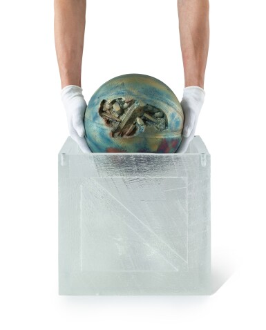 View full screen - View 1 of Lot 9507. DANIEL ARSHAM 丹尼爾·阿爾軒 | BRONZE ERODED BASKETBALL 青銅腐蝕的籃球.