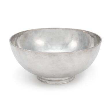 View full screen - View 1 of Lot 110. A Large American Silver Punch Bowl, Simeon Soumaine, New York, Circa 1725-45.